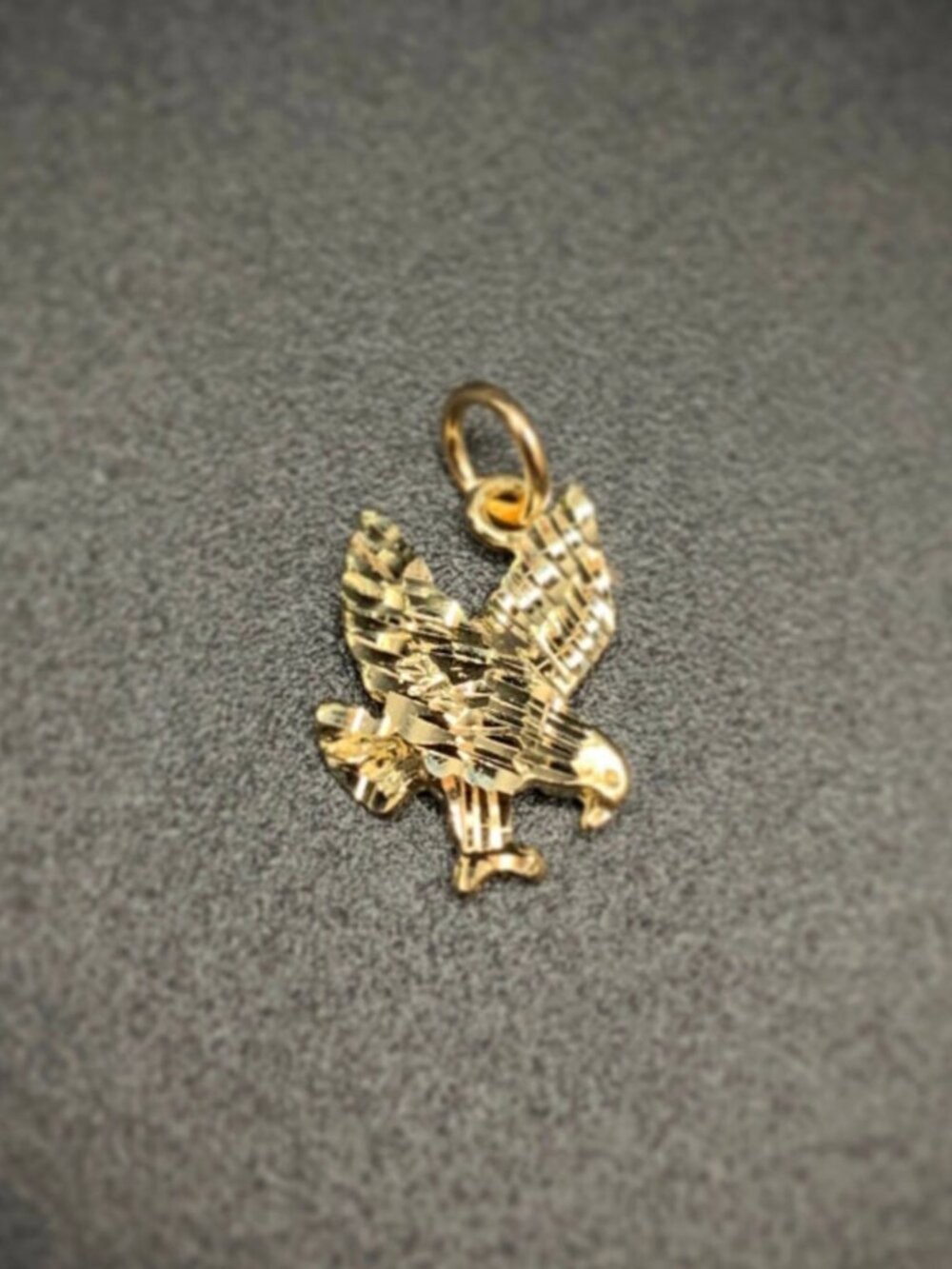 Pendant Only - 10K Gold - Diamond Cut Eagle Pendant
